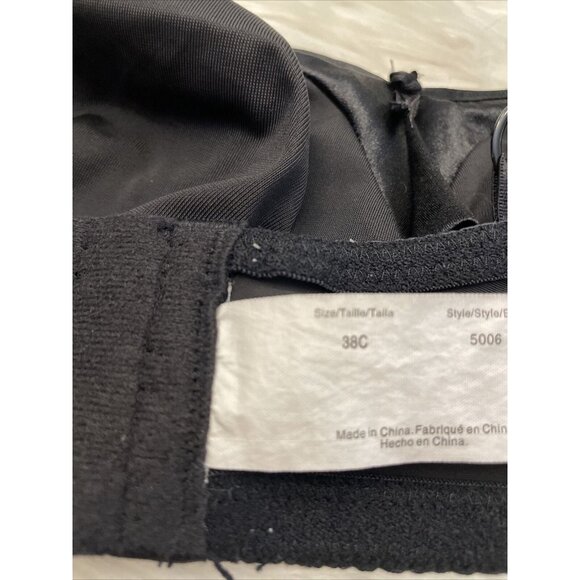Olga Signature Style 5006 Cushioned Underwire Bra Satin Trim Black Size 38C - Picture 12 of 12